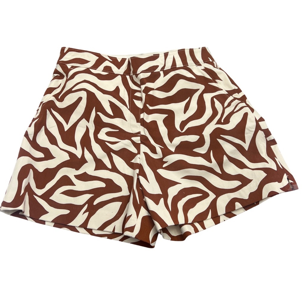 SPANX On-The-Go High Waist Zebra Print Shorts - Brown and White Large NWT - Picture 2 of 12